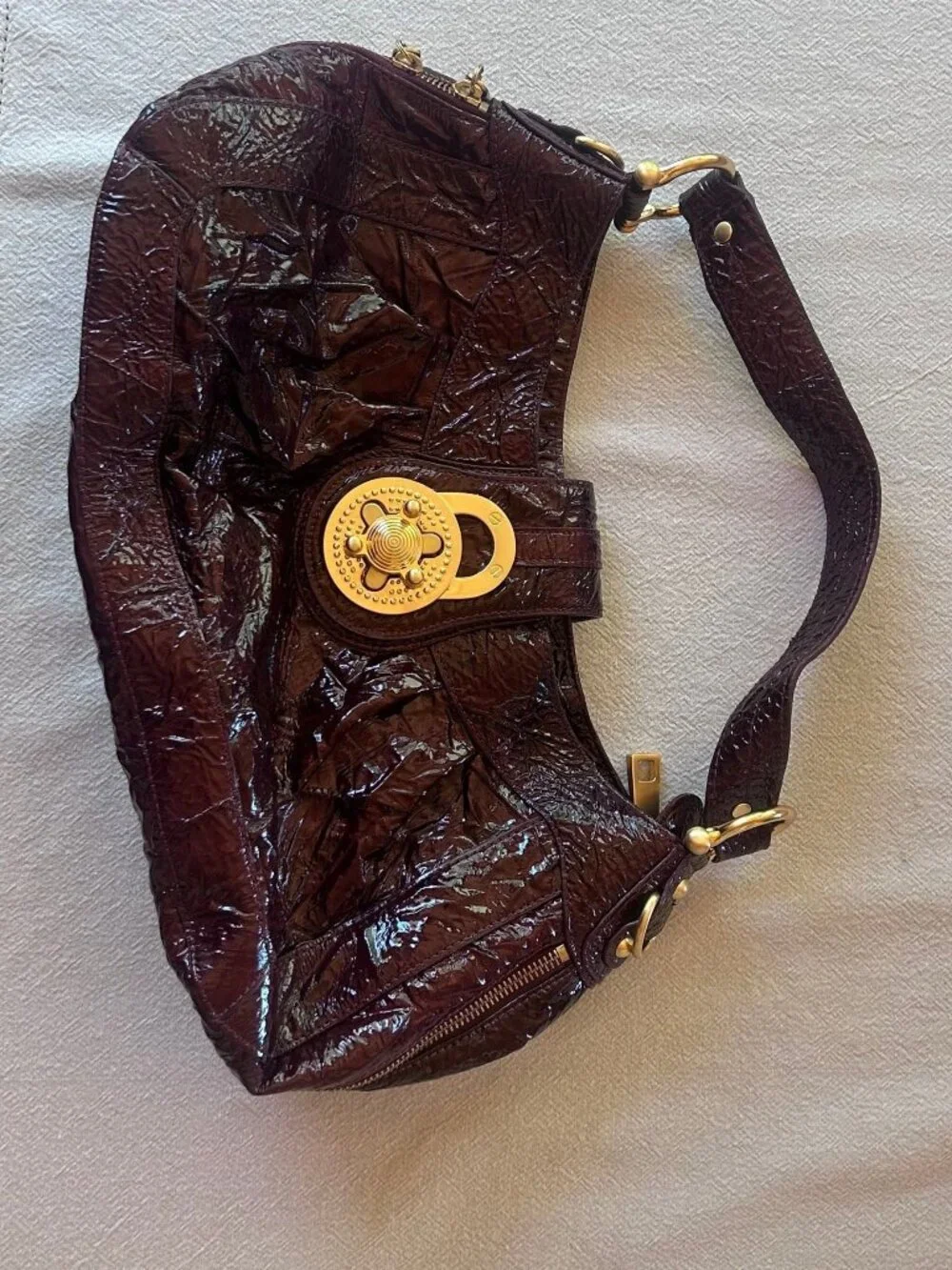 Steven by Steve Madden | Dark Burgundy Hobo Bag with Gold Details